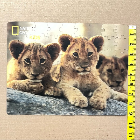 National Geographic Puzzle Kids Amazing Animals Lion Cubs 63 Piece 3D Jigsaw - Picture 6 of 14